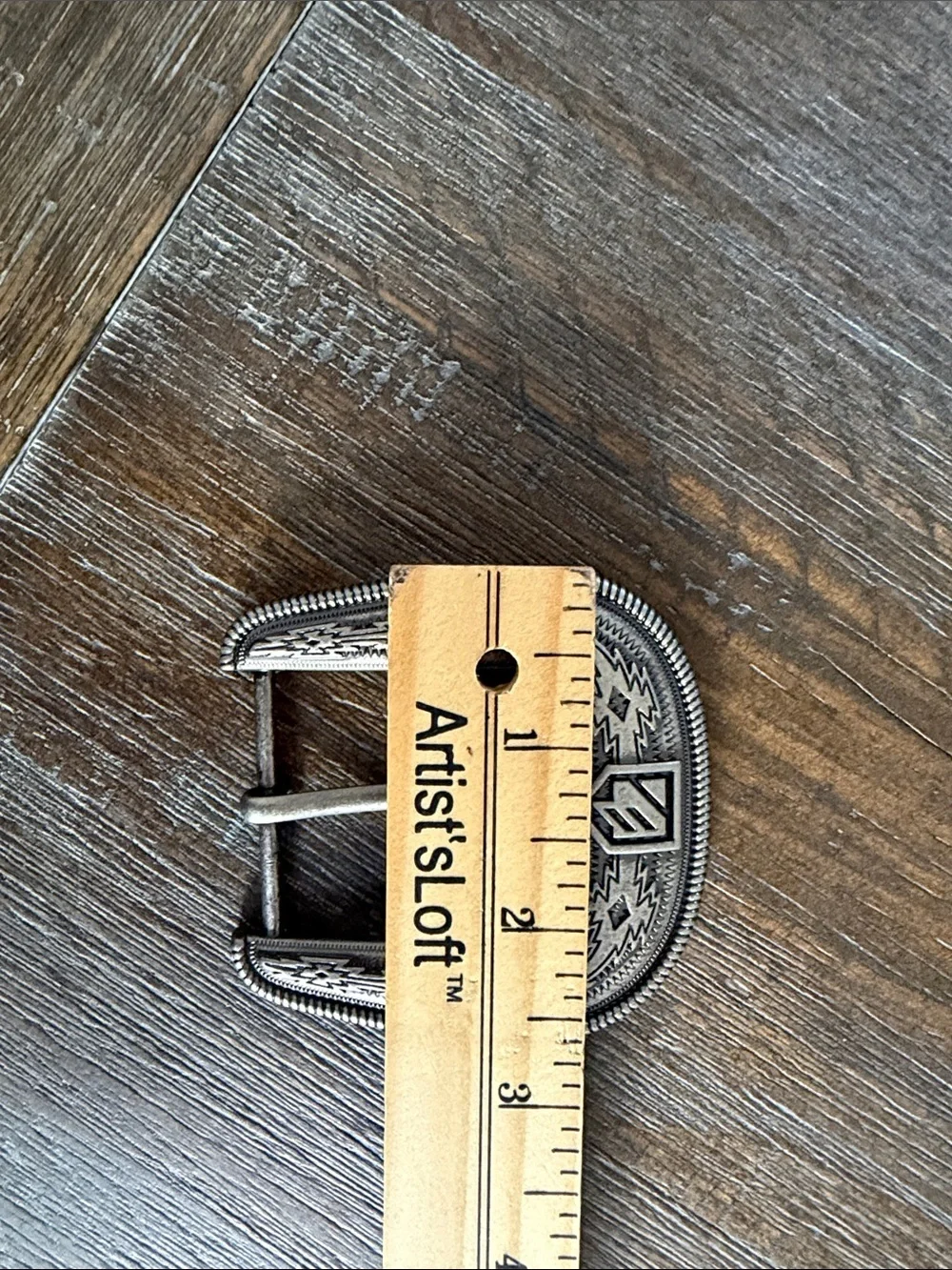 RANK 45 Silver Tone Western Engraved Belt Buckle fits 1 1/2